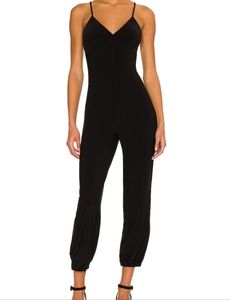 Medium Norma Kamali Slip Jog Jumpsuit in  Black